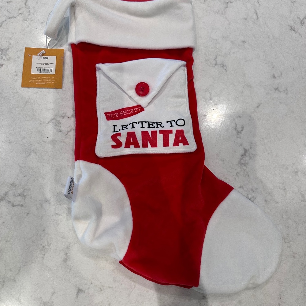 NWT Letters to Santa Stocking